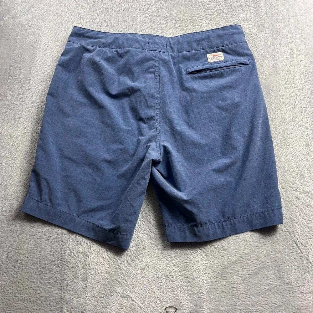 Faherty All Day Shorts Mens 32 Blue Heather Hybrid Stretch Board Shorts